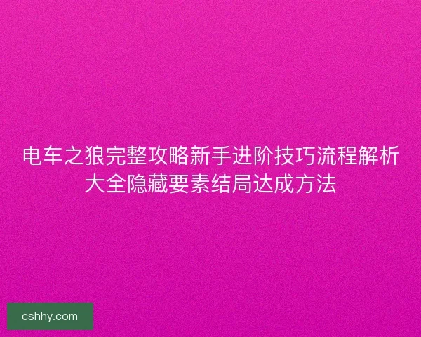 电车之狼完整攻略新手进阶技巧流程解析大全隐藏要素结局达成方法