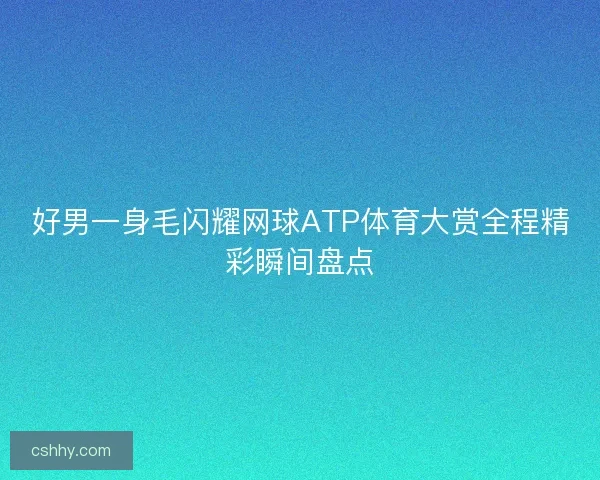 好男一身毛闪耀网球ATP体育大赏全程精彩瞬间盘点 好男一身毛闪耀网球ATP体育大赏全程精彩瞬间盘点