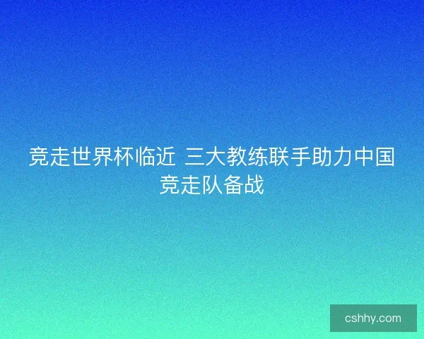 竞走世界杯临近 三大教练联手助力中国竞走队备战